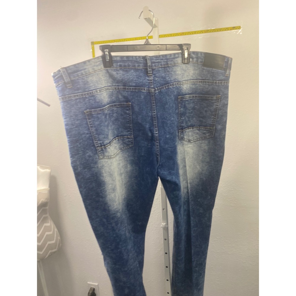 Southpole Mens Size 48 Distressed Moto Stretch Jeans Acid Wash Blue Streetwear - Picture 3 of 3